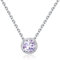 Qings Geburtsstein Alexandrit Kette Damen Halsketten 925 Sterling Silber Runde Zirkonia Stein Anhänger Nickelfrei Collier Juni Monate Geburtssteinkette Glück Schmuck