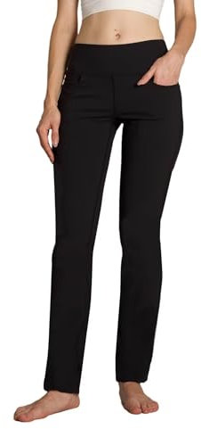SAFORT Damen Yogahosen Gerade Geschnittene Für Yoga Jogginghose, 4 Hosentaschen Freizeithose, 160cm -182 cm, Schwarz, 3XL
