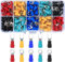 QOOSIKICC 200 Pezzi Capicorda Elettrici, Connettori Elettrici Terminali Assortiti Kit, Capicorda a Crimpare, Forcella, Occhiello Anello Isolati Capicorda Crimpatrice Crimp Capocorda Set
