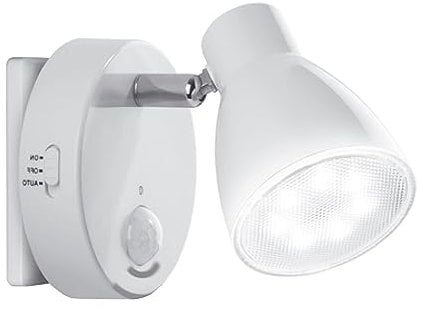 Trango LED Steckdose Nachtlicht 2635-016 *Milo* mit Bewegungsmelder Dämmerungssensor in Weiß 4W Sicherheitslicht 230V Steckdose Lampe, Wandlampe, Orientierungslicht, Nachtlampe, Steckdosenlicht