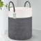 BOSROTY Large Blanket Basket, Tall Laundry Hamper 65L, Nursery Basket with Handles for Storage Toys Clothes Towels, Cotton Rope Woven Organiser, 40 x 50 CM White & Black
