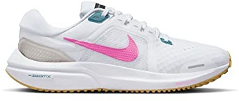 NIKE Women's Air Zoom Vomero 16 Sneaker, White Pink Spell Noise Aqua Wheat Gold, 5 UK