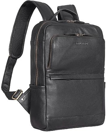 STILORD 'Albie' Zaino Porta Pc Pelle 13.3 Pollici uomo e donna Business Backpack per Ufficio Lavoro Università Zaini Vintage in Vera Pelle, Colore:nero