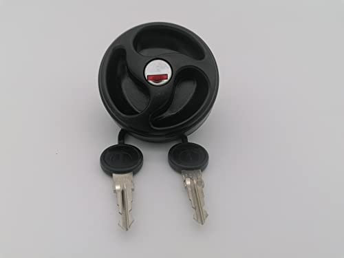 CR-MOESANCO® Tapa Negra de Depósito de Agua para Caravana, con 3 Asideros Hundidos,Entrada de Agua con LLaves, Cierre de Polipropileno, Camping, Remolque, Autocaravana, a Prueba de Fugas.