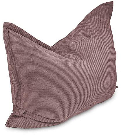 chilly pilley® Pouf Géant L XL XXL Velours Côtelé - Déhoussable - Rembourré - Doux Pouf Salon, Chambre, Enfants & Adultes 180x140 Rose
