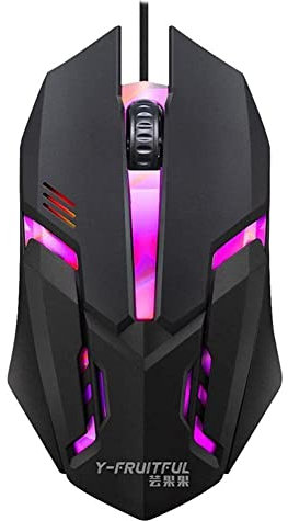 Cikiki Souris de jeu filaire USB ergonomique 7 lumières LED rétro-éclairage USB Souris de jeu optique N8 x 4 pour PC souris d'ordinateur portable