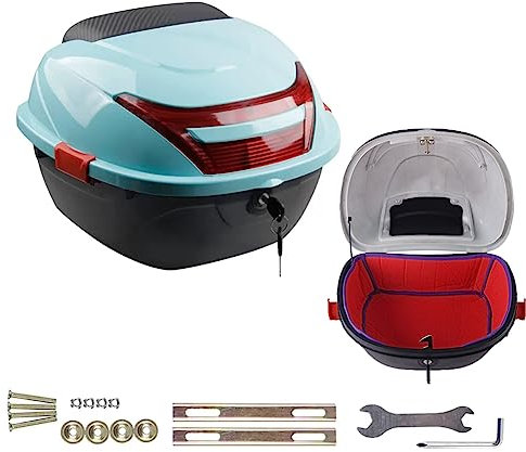 AVIITI Top Box Für Motorräder Wasserdichter Motorrad-Roller-Koffer Für Store Helmet Großes Reisegepäck,Blau,39x42x28cm