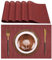 Lumaca Tischsets Abwaschbar, Set mit 6 Platzset, (70% PVC, 30% Polyester), hitzebeständig, rutschfest, für Küchentisch und Restaurants,Rot