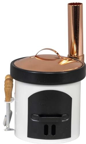 Rudolphs Schatzkiste Räucherofen Waschkessel aus Metall BxHxT 7,5x12x8cm NEU Rauchen Rauchfigur Rauchmann Räucherkerze Smoker Kerze Figur Mann Holz Seiffen Erzgebirge Holz Schnee Dekoration