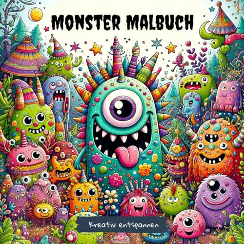 Malbuch Monster: Das Ausmalbuch für Erwachsene und Jugendliche mit süßen Monstern zur Förderung der Kreativität und Entspannung & Konzentration