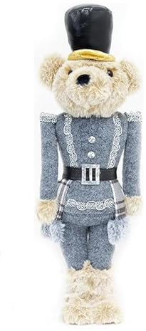 INTRECCI Schiaccianoci di Natale, Altezza 40 cm, Addobbo Natalizio, Elegante, Perfetto per Decorare L'Albero e la Casa, Simbolo di Buon Augurio, Regalo Originale. Fantasia: Orso Grigio