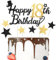Glitter Happy Birthday Cake Topper Black Gold Gliter Happy 18th Birthday Cake Topper for Boys 18th Birthday Cake Decorations 7PCS by RichMoho