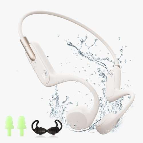 HIFI WALKER Auriculares Natacion sumergibles, MP3 acuaticos para Natacion IPX8 Resistente al Agua, Reproductor de música 32G, Bluetooth 5.3 Auriculares Sport de conducción ósea para Correr, Nadar