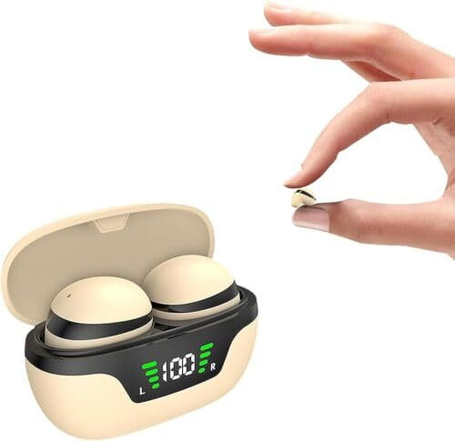 Cmeilau 2024 Nuevos Mini audífonos Invisibles inalámbricos Bluetooth Ocultos IPX5, estéreo con cancelación de Ruido, Bluetooth pequeño y Discreto, audífonos Impermeables para Dormir de Lado (Skin)