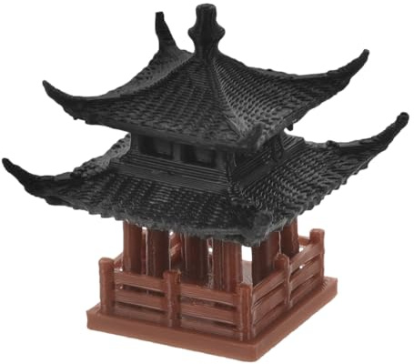 VANZACK Statue De Pavillon Miniature en Plastique, DéCorations D'Aquarium Et Jardin Asiatique, ModèLe Chinois pour Maison Et Bureau, 3,7 Cm