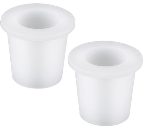 lasuroa 2pcs Umbrella Table Ring Hole, Silicone Umbrella Cone Wedge Plug Sleeve Stabilizer Patio Adapter Umbrella Table Hole Insert for 2-2.5in Table Patio 1.5in Pool Umbrella Sleeve Adapter (White)