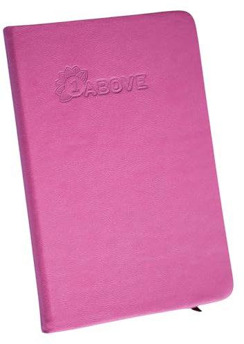 1ABOVE A5 Soft Feel Notebook with Lined Pages | Hardback Journal | Elastic Closure and Ribbon |Paper Pocket | 80gsm | 160 Pages (80 Sheets) -PINK