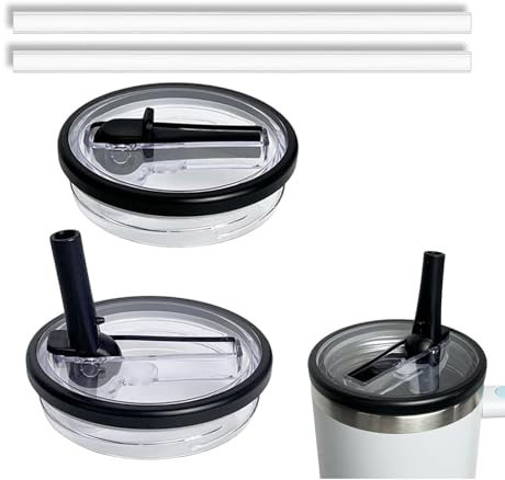 Paquete de 2 tapas de vaso de 40 onzas de repuesto compatibles con Stanley Quencher, a prueba de fugas, resistentes a salpicaduras, funda reutilizable para vaso Stanley Cup (negro)