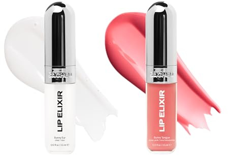 Sacheu Lip Elixir Nourishing and Hydrating Lipgloss — Moisturizing Plumping Lip Gloss Enriched with Collagen, Non-Sticky Lip Color Smooth High-Shine Finish, Vegan & Cruelty-Free, Clear & Sheer Pink