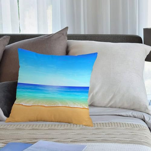 EMCLKS Designs Kissenbezug Männer/Frauen/Jungen/Mädchen Wohnzimmer Schlafzimmer Sofa Stuhl Kissenbezüge,Blue Resort Seascape Island Wunderschönes Paradies Turismo Playa leza Vacaciones Wave S,45x45cm