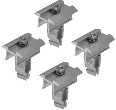 Avoltik Solarmodul Halterung - 4x Mittelklemme mit Aluminiumlegierung für Solarmodul Höhe 30mm-45mm I Solarmodul Befestigung für PV-Anlagen I Korrosionsbeständig – EASY-CLICK-SYSTEM – Silber