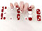 22Stk Nagellack Aufkleber, UV Gel Nagelfolie in Rot Mit Glitzer Weihnachtsmann-Design, Weihnachts-Nagelaufkleber LED-Lampe Erforderlich, Full Wraps Cured Nail Strips Mit Nagelfeile (Rot, 22x)