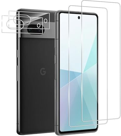 VSEER 2 + 2 unidades de protector de pantalla para Google Pixel 7A 5G con protector de pantalla, antihuellas y antiarañazos, cristal protector de pantalla de píxeles 7A 5G, borde 2.5D duradero HD