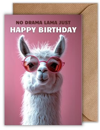 WBdesignz Grußkarten mit Umschlag - lustige Tiermotiv Karten (Lama)