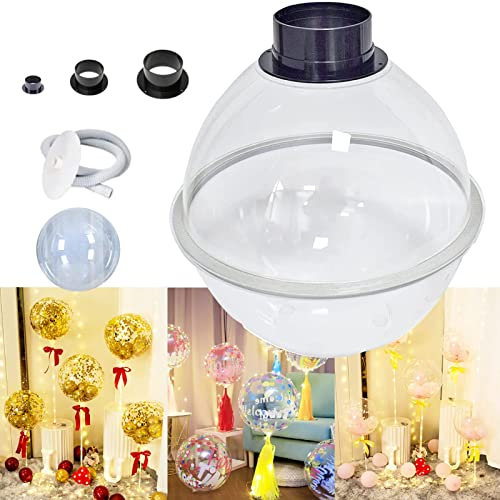 KOQAWSC 35 cm Ballon-Füllmaschine, Ballon-Expander, Stuffer-Extraktor, for Ballon-Rosenstrauß, Hochzeit, Geburtstag, Party, mit 3 Anschlüssen und 10 x BO-Ballons (24 Zoll)