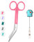 YUME Tijeras Enfermería de Acero Inoxidable con Punta Roma + Llavero Retráctil de Regalo | Tijeras Punta Pico de Pato | Regalos Perfectos para Enfermeras | TCAE accesorios (ROSA)
