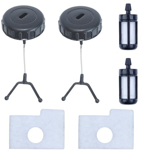 AUMEL 2 Fuel Tank Caps with 2 Cotton Air Filter 2 Petrol Filter for Stihl MS180 MS170 018 017 MS 180 170 Chainsaw Replaces 1130 350 0500 Replacement Parts