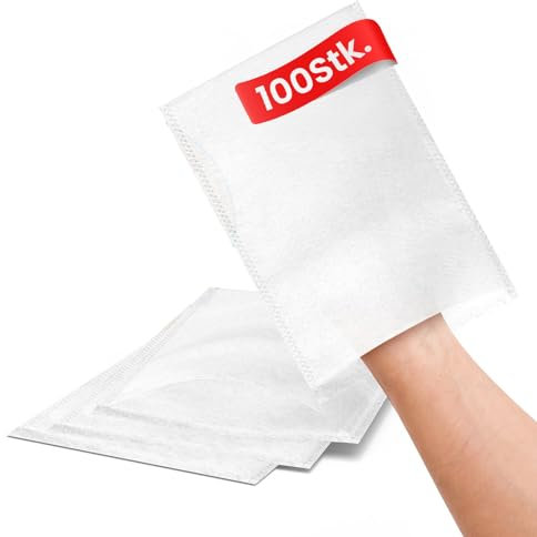 Classic Einmalwaschhandschuhe 100 Stück – ultra soft Molton Waschhandschuhe weiß – Einmalwaschlappen Erwachsene & Baby – waschhandschuh Baumwolle – hygienische Waschlappen für Pflege & Senioren