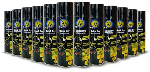 CVS2020.COM Satin Black Spray Paint 12 x 500ml – Automotive Aerosol for Car Trim, Wheels, Carpets & Car Mats – Quick Dry Smooth Finish Interior Exterior Coating