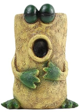 Milageto Pot de Fleurs pour bonsaï, Statue, Plantes d'intérieur et d'extérieur, décoration de la Maison, Pots de Fleurs, Jolie Grenouille, pour Jardin, Jaune, D