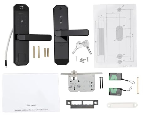Fingerabdruck-Türschloss Intelligentes Schloss Elektronisches Türschloss mit Zinklegierung | Fingerprint + Code + Schlüssel + App | Für Haustür 35-50mm, 200 Speicherplätze & 15 Monate Batterie