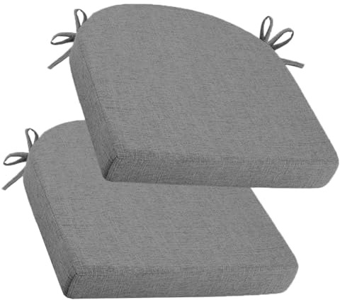 2er Set Stuhlkissen, 45x45 cm Stuhlkissen für draußen, Sitzkissen Stuhl 5cm dick,Anthrazit - Sitzpolster für Stühle, Terrassenstuhlkissen für Garten,Haus,Indoor & Outdoor,Esszimmer,Küche (Dunkelgrau)