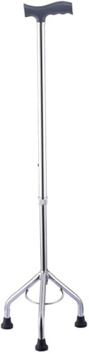 Canne Tripode Réglable en Aluminium, Hauteur 74,5-97 cm, Capacité 110 kg, Base Triple Support, Aide à la Marche