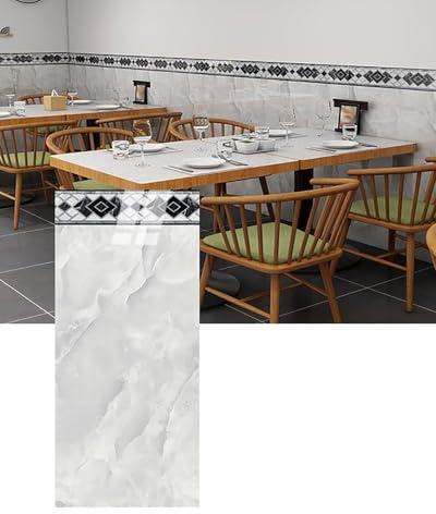 Lambris PVC Mural Autocollant mural facile à poser soi-même, papier peint imperméable, découpé sur mesure pour boutique, bureau, couloir Embellissez et protégez(Style 3,30 Pcs)