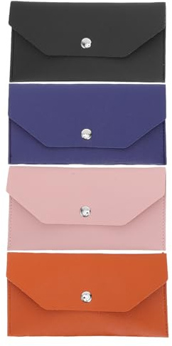 GARIOUANS 4 Stück 4 Stück PU Kunstleder Geldumschlag Portemonnaie für Damen Wiederverwendbarer Budget Organizer Schlankes Reiseetui in Vintage Optik Bargeld und Belegfach Umschlagstil