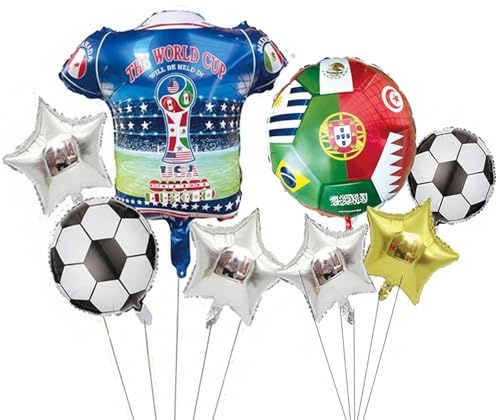 10 Pcs World Cup Football 2026 Party Balloons For Men And Women Fans Living Room Home Bar Dining Room Decoration For Soccer Fans Match Day Decor Birthday Fan Zone Stadium Vibes Decor