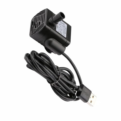 3W Auto Water Top Off Spare Pump, USB Water Pump with Power Cord for Small to Medium-Sized Aquariums Fish Tanks Ponds Tabletop Fountains Water Feature Gardens Hydroponic Systems