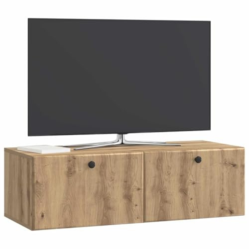 vidaXL Wandmontierter TV-Schrank 98 x 41 x 30 cm Artisan-Eiche, Wohnzimmeraufbewahrung, moderner Schrank, Wand-TV-Ständer, rechteckiges Design, viel Platz, praktische Möbel