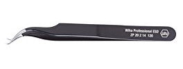 Wiha Präzisionspinzette Professional ESD Typ 7abb (32336) 120 mm für empfindliche elektronische Bauteile, Schutz von Komponenten durch elektrostatisch ableitendes Werkzeug, dissipativ, Werkzeug mit Oberflächenwiderstand