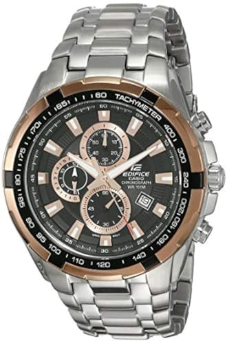 Casio Edifice Edifice Ecb-20Cl-1Adf Analog-Digitaluhr mit Bluetooth-Verbindung, Silber/Schwarz/Braun, 53.5×48.5×11.5mm, Chronograph