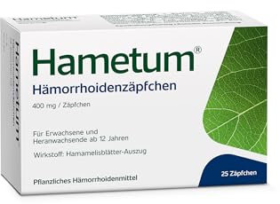 Hametum Hämorrhoiden Zäpfchen | pflanzliches Arzneimittel mit Hamamelis | wirkt entzündungshemmend | lindert so Jucken & Brennen gegen anfängliche Hämorrhoiden Beschwerden | für die Nacht (25St)
