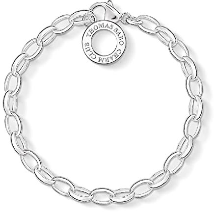 Thomas Sabo Pulsera con dijes clásica grande de plata de ley 925 X0032-001-12-S
