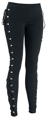 Gothicana by EMP Damen Schwarze Leggings mit Schnürung S