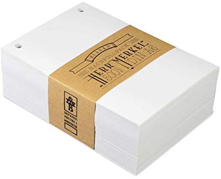 Notizzettel “Herr Merkel - Blanko“ | Notizblock | DIN A6 | 500 Blatt Recyclingpapier | gelocht | Nachfüllpack für Notizzettelhalter “Herr Merkel“ - Schreibgefühl