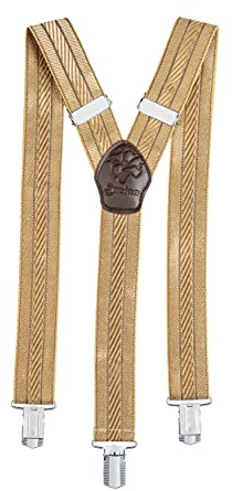 Maximex Hosenträger Gold, klassische Y-Form, Verhindern das Rutschen der Hose, längenverstellbar bis max. 125 cm, mit Metallclips