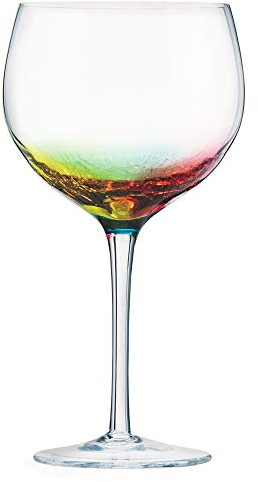 Artland Neon Gin Glasses Set of 2, Glass, Multi-Coloured, 700ml Capacity, Gin Glass